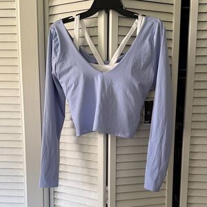 Gilly Hicks Light Blue Long Sleeve Crop Top